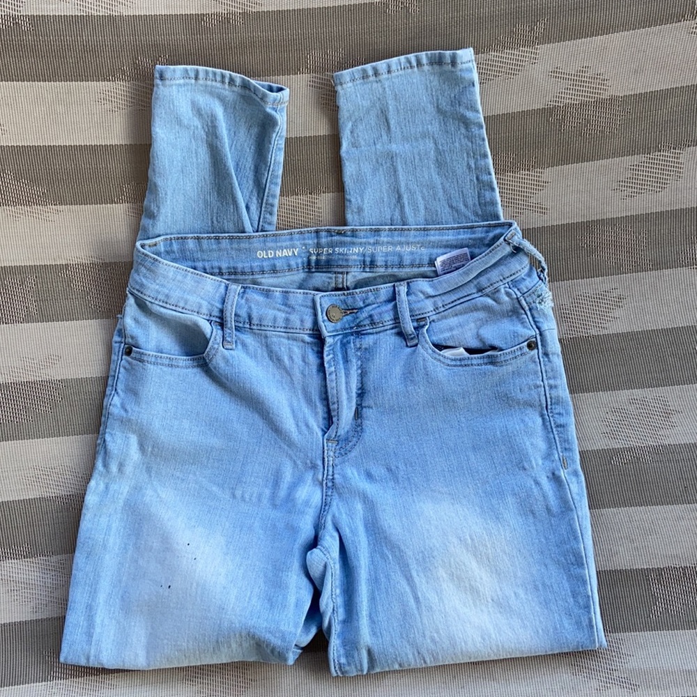 Old Navy Super Skinny Mid-Rise Sky Blue Jeans